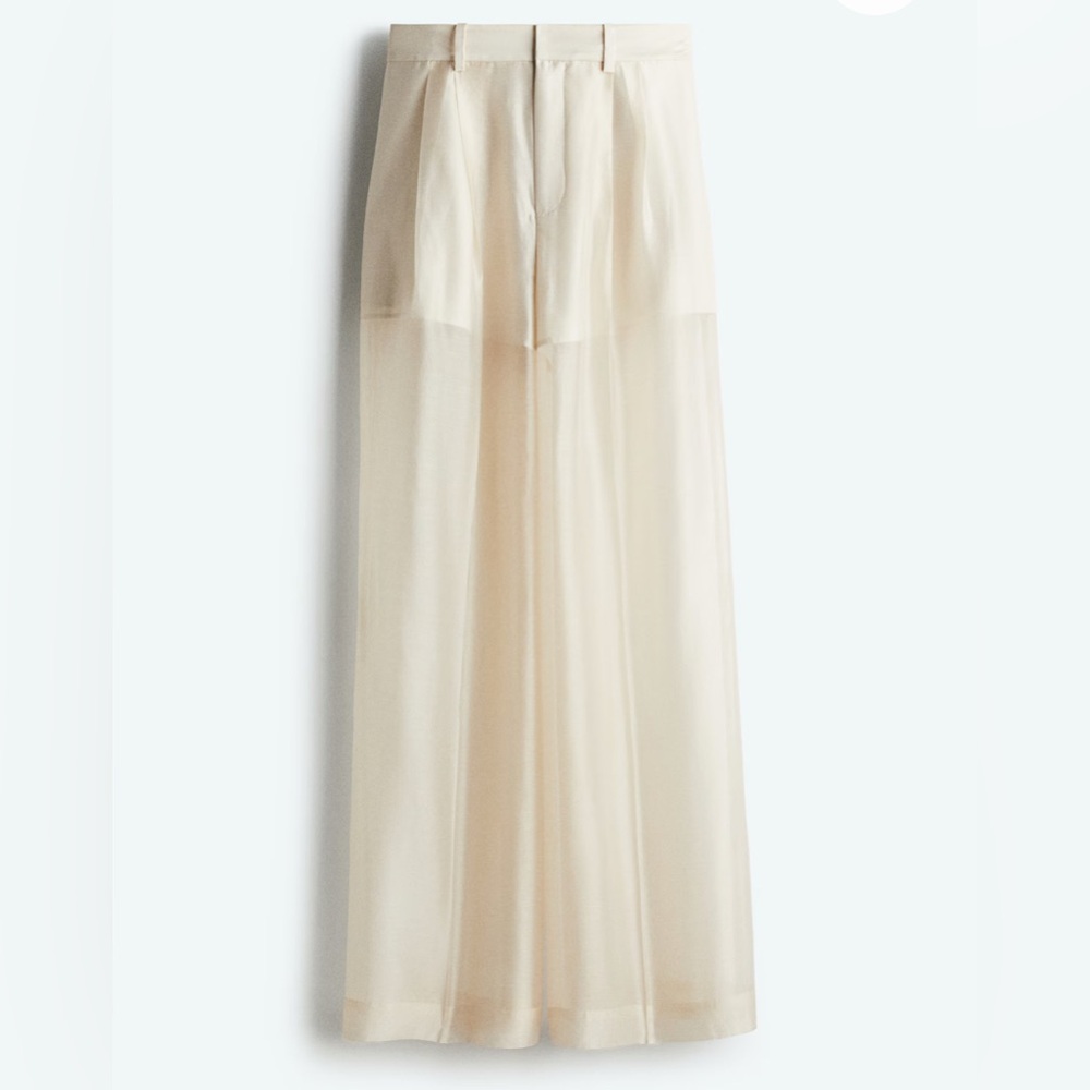 H&M EDITION WIDE-LEG SHEER PANTS - Picture 6 of 14